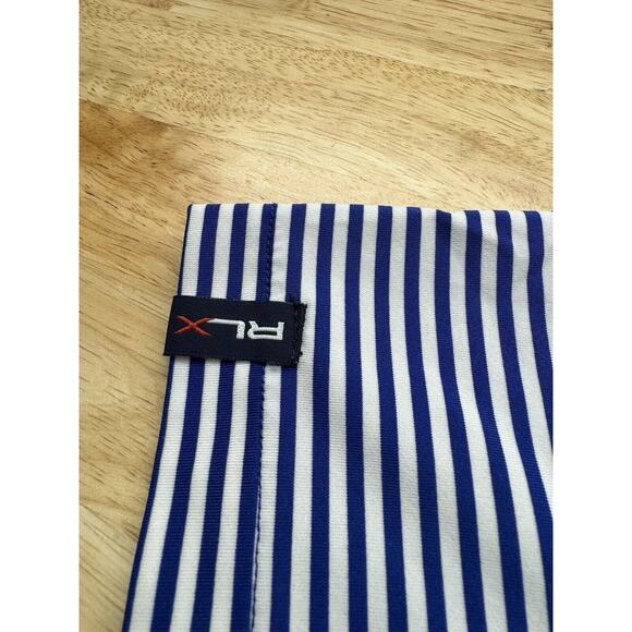 POLO RLX x SCIOTO CC Size Large Blue Striped Performance Golf Polo Shirt Mens - Picture 5 of 6